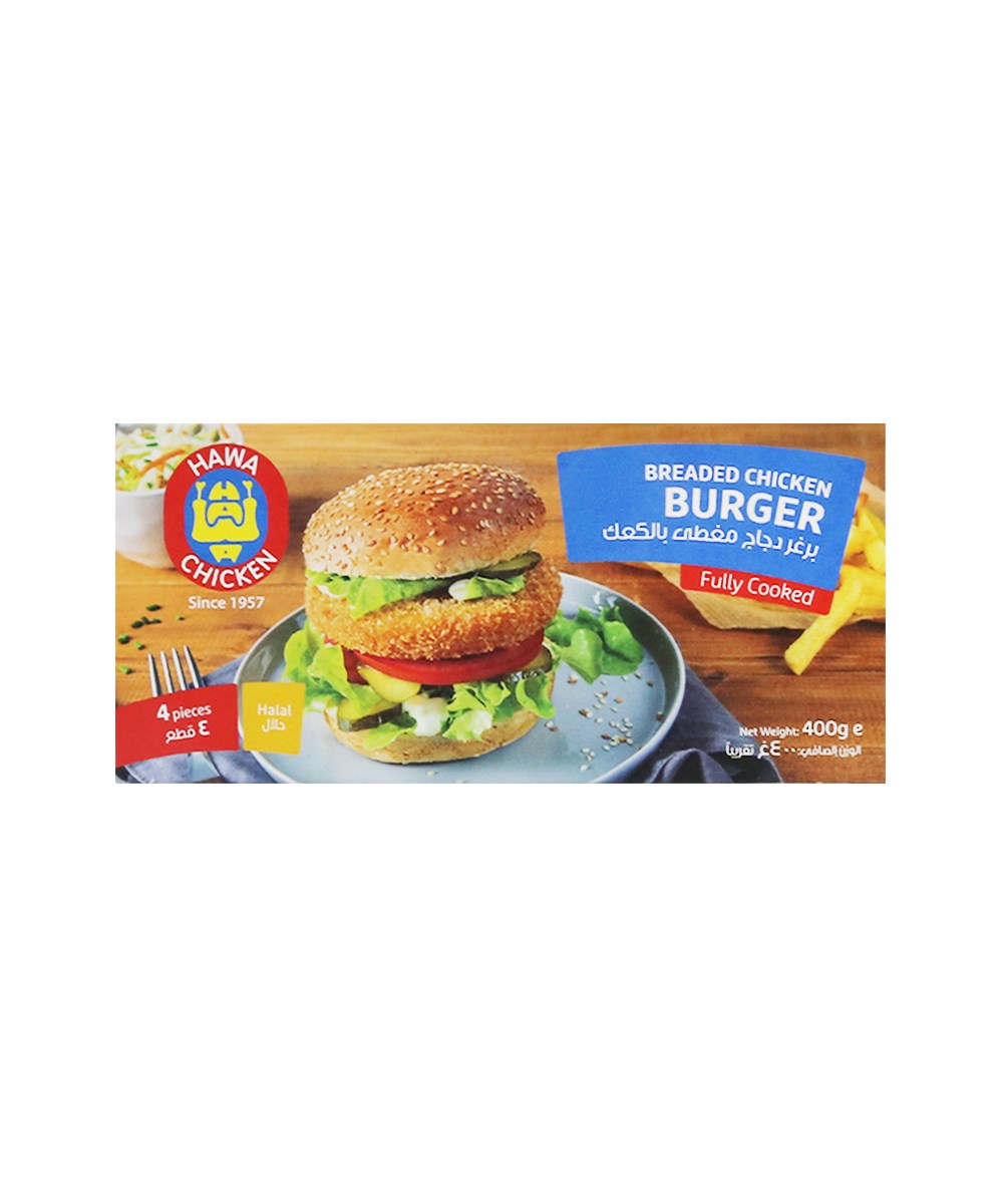 Frozen breaded chicken burger x4 400g